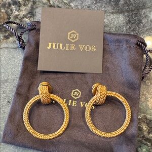 Julie Vos Gold Braided Hoop Earrings